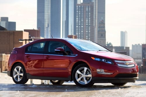 ↑최첨단 친환경 전기자동차 시보레 볼트.