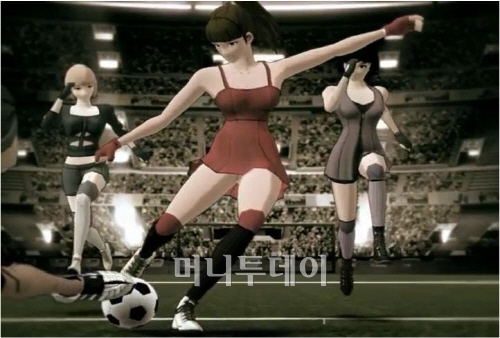 JCE의 프리스타일 풋볼 캐릭터로 등장한 걸그룹 미스에이.