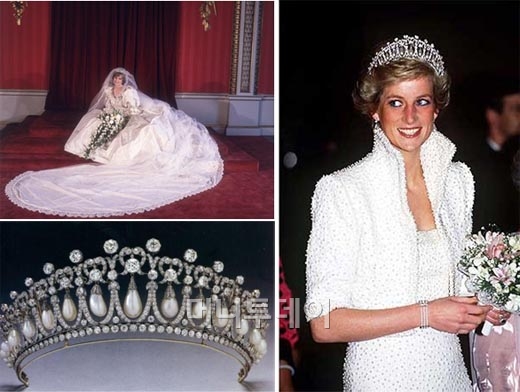 故 다이애나비와 그녀의 티아라. 사진 데일리메일, 텔레그래프