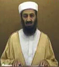 ▲영상메시지 녹화하는 빈 라덴