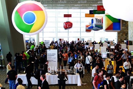 ↑ 10일(현지시간)부터 미국 샌프란시스코 모스콘센터에서 열리는 구글 개발자대회 '구글 I/O 2011'.