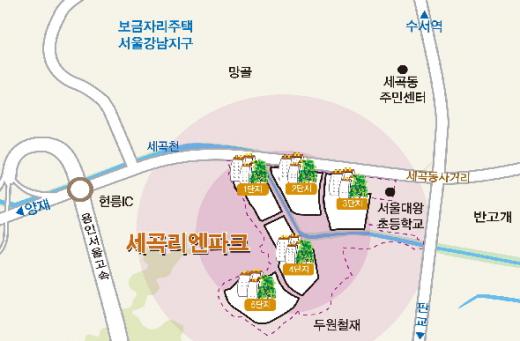 ↑세곡지구 위치도.