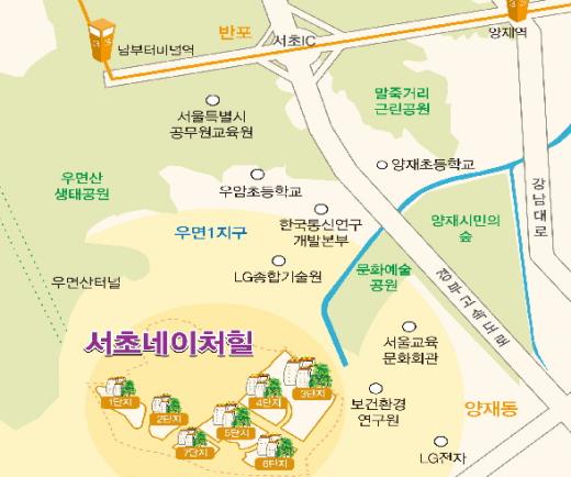 ↑우면지구 위치도.