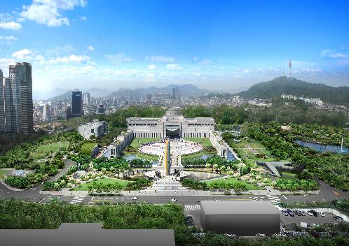 ↑용산 전쟁기념관 공원 정비 후 조감도