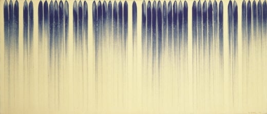 ↑이우환 <선으로부터> 184x259cm 캔버스에 유채. ⓒ한국미술시가감정협회