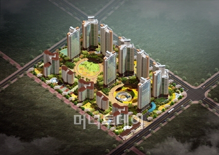 ↑'양산신도시 반도유보라 3차' 조감도.