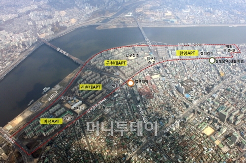 ↑압구정 전략정비구역 전경