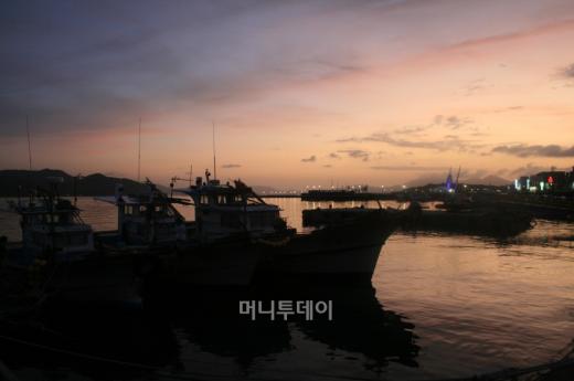 ▲마량포구의 저녁 풍경