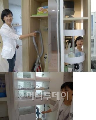↑청소기 수납장을 비롯한 100여개의 수납 아이디어가 설계에 반영됐다. 대부분 수납장은 양면으로 돼 있어 동선을 줄이고 편리성을 높였다.
