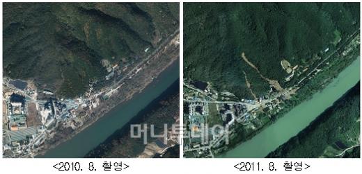 ↑춘천, 신북읍 천전리 부근