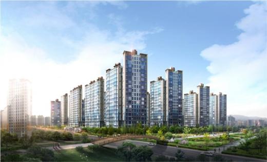 ↑중흥건설이 오는 9월 분양 예정인 '중흥S-클래스 3차' 아파트 조감도.