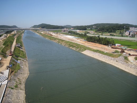 ↑경인 아라뱃길 전경 ⓒ동부건설