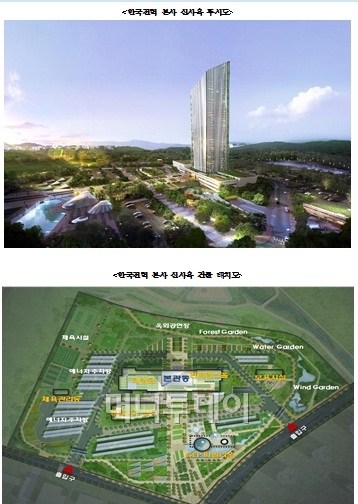 ↑ 한전 신사옥 투시도.(자료: 한국전력)