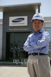 ↑삼성엔지니어링이 수주해 시공중인 인도 구자라티주 다헤즈 경제특구 OPaL DFCU&AU 프로젝트의 현장소장인 최흥식 부사장