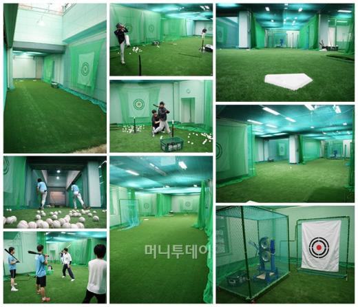 ↑ 서울 구의동 소재 실내 야구 연습장 모습.