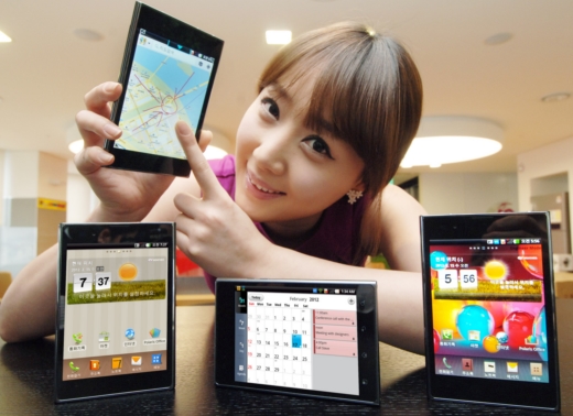 ↑LG전자가 MWC2012에서 공개할 '옵티머스뷰'.