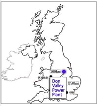 ↑삼성물산 건설부분이 수주한 영국 2Co에너지 돈밸리 프로젝트 사업지 위치도 ⓒ삼성물산