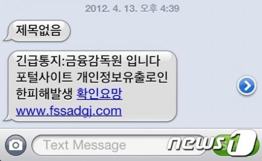 금감원 사칭 문자 News1 류종은 기자