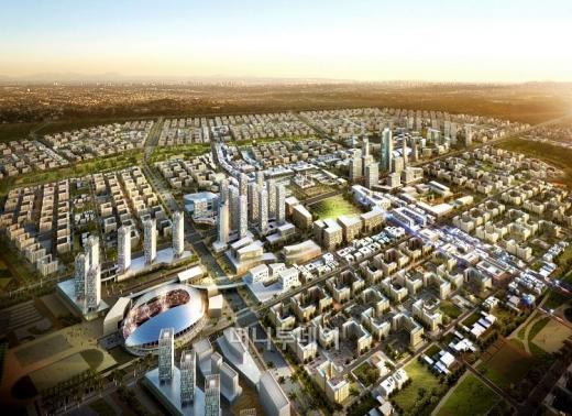 ↑한화그룹이 건설할 이라크 비스마야 신도시 조감도