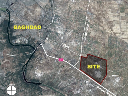 ↑한화건설이 수주한 이라크 비스마야 신도시 위치도 ⓒ자료 제공=한화건설