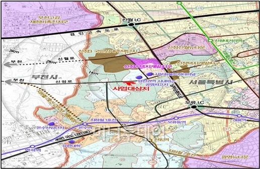 ↑보금자리주택지구로 지정된 서울 신정4지구 위치도