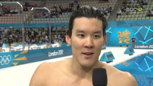 ▲ 28일 오후 박태환 실격판정 뒤 무리한 인터뷰를 강행했다는 지적을 받은 MBC (MBC 방송 화면 캡처)