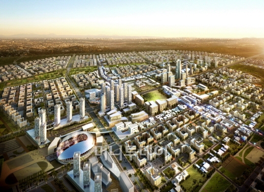 ↑한화건설 비스마야 신도시건설 공사 조감도