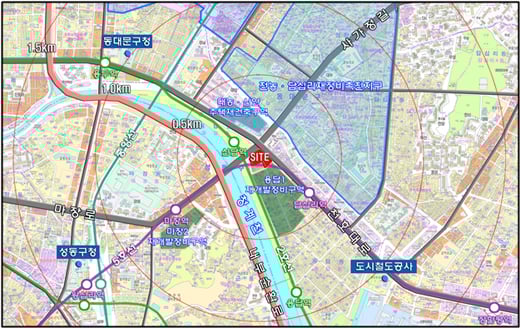 ↑서울 성동구 용답동 121번지 일대 '지구단위계획구역' 위치도 ⓒ서울시 제공