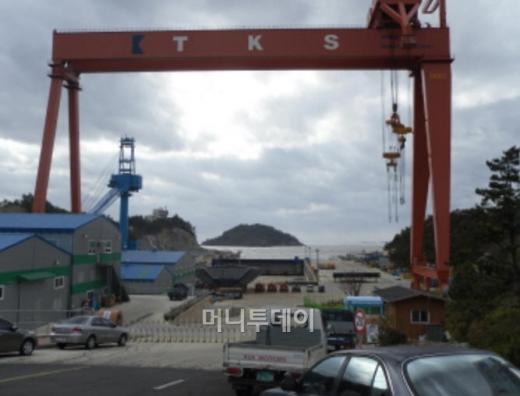 ↑삼호조선 공장 전경