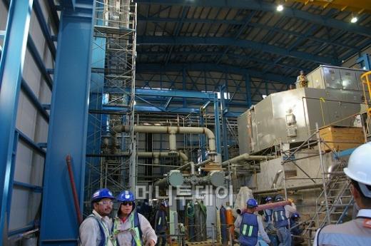 ↑ 멕시코 노르떼II 가스복합화력 발전소 내부 공사 모습ⓒ정진우 기자