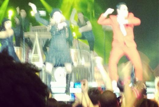 마돈나(왼쪽)와 싸이 <사진출처=싸이 트위터>