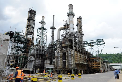 ↑↑에콰도르 에스메랄다스 정유공장 보수공사 현장.ⓒSK건설 제공