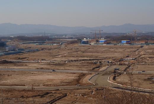 ↑충북 진천·음성혁신도시 공사 현장.ⓒ송학주 기자