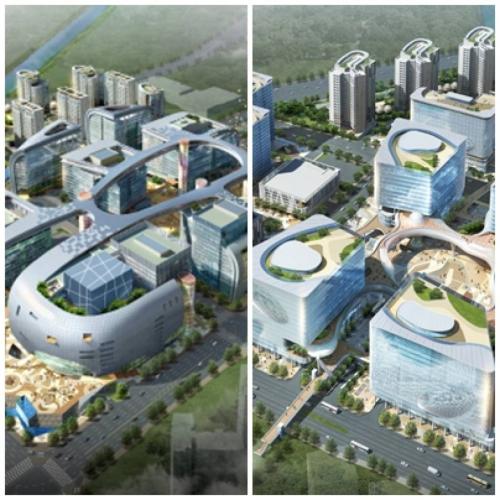 ↑'판교 알파돔시티' 당초 설계당시와 지난해 변경된 조감도
이번 설계 변경에선 지난해 설계변경을 통해 없앴던 '알파돔'을  판교역 주변 지상 위에 돔을 둘러싸는 형태로 축소해 되살리는 방안을 성남시와 협의 중이다. 알파돔시티 측은 이곳에 '스트리트형 갤러리'를 조성해 다양한 볼거리를 전시할 계획이다.
