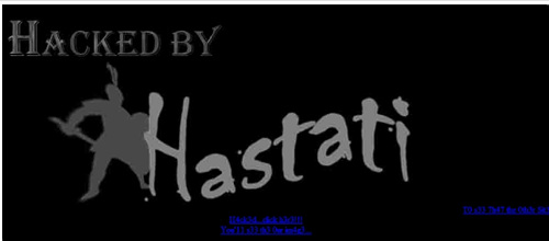 ↑20일 사이버테러 당시 '하스타티' 해킹문구로 변조된 모 방송사 홈페이지 화면.