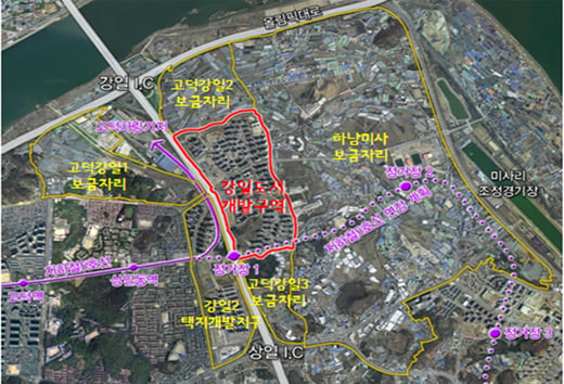 ↑서울 강동구 강일도시개발구역 위치도 ⓒ서울시 제공
