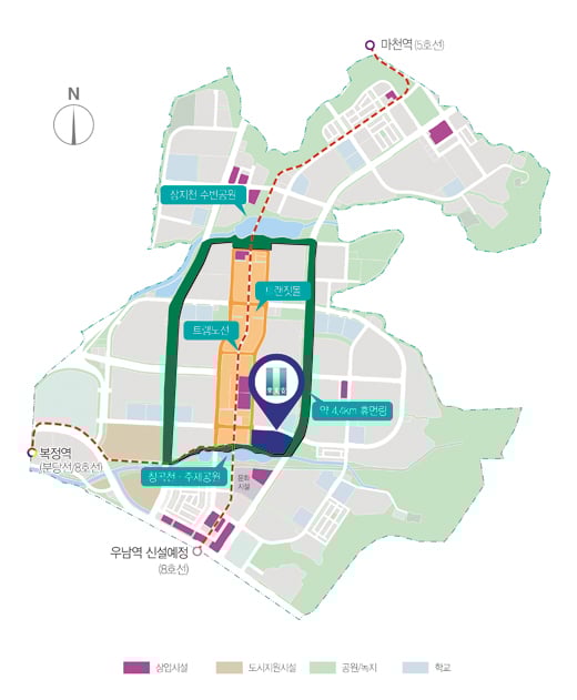삼성물산 건설부문이 위례신도시 A2-5블록에 짓고 있는 '래미안 위례신도시' 위치도 / 사진제공=삼성물산