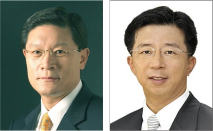 허명수 전 사장(왼쪽), 임병용 신임 사장