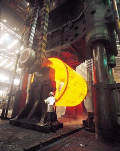 두산중공업 단조공장 내부 모습./사진제공=두산중공업