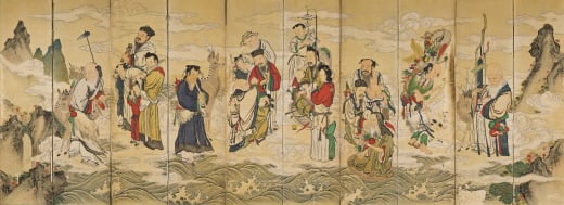 <해상군선도 10병풍> 작자미상, 비단에 채색, 417x153cm /사진제공=서울옥션