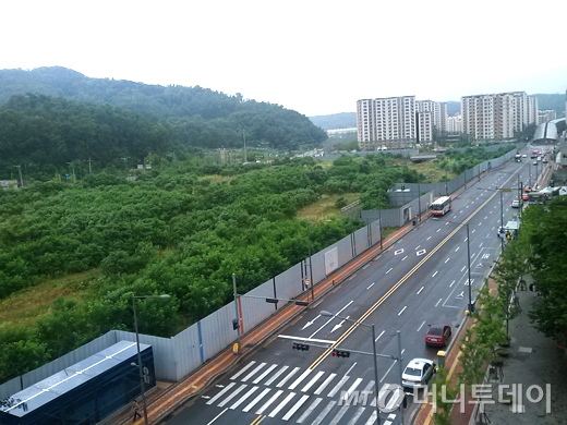 서울 은평구 은평뉴타운 내 알파로스 사업부지 전경. / 사진 = 이재윤 기자.