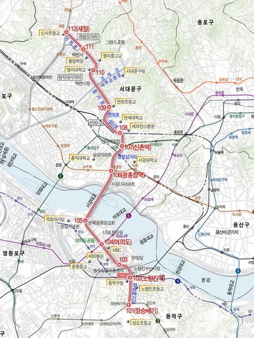 경전철 서부선 노선