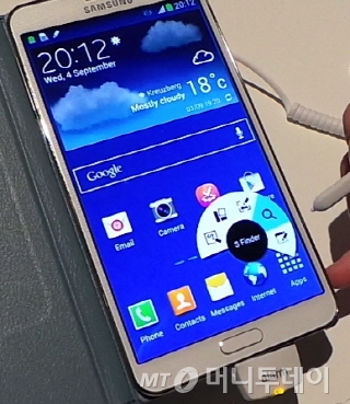 삼성전자 갤럭시 노트3에 탑재된 에어 커맨드를 실행한 모습./사진=서명훈.