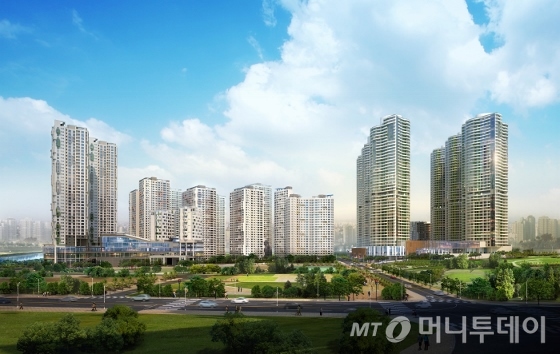 서울 금천구 독산동 옛 육군 도하부대 부지를 복합개발한 '롯데캐슬 골드파크' 조감도. / 자료제공=롯데건설