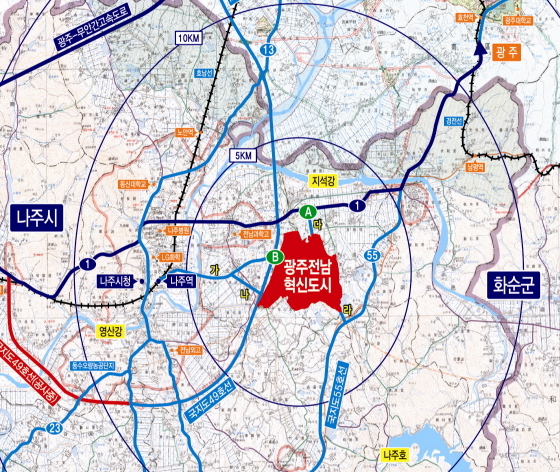 광주전남혁신도시 주변 위치도. / 자료제공=한국토지주택공사