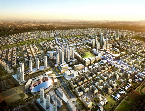 이라크 비스마야 신도시 조감도. 한국형 신도시 수출 1호 사업으로 1830만㎡ 부지에 10만가구가 들어서게 된다. / 자료제공=한화건설