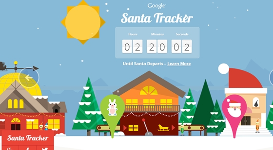 구글은 자사의 구글맵을 통해 '산타추적기(www.google.com/santatracker/santatracker)' 서비스를 제공하고 있다.