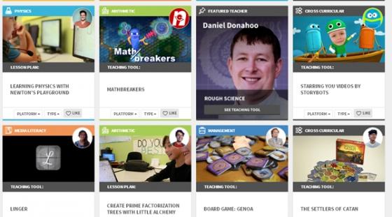 교육게임 포털인 에듀케이드(educade.org)에 올라온 교육용 게임 사례들. 1000여개 비디오 게임, 보드 게임 등을 무료로 이용할 수 있다.