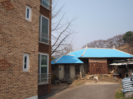 경기 용인 레이크사이드CC 주변 빌라. 뒤쪽 언덕 너머에 골프장이 위치해 있다. / 사진=송학주 기자