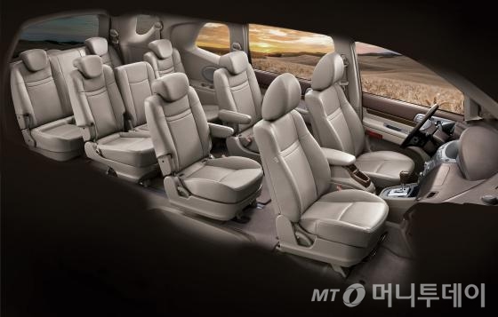 코란도 투리스모 9인승 실내 /사진제공=쌍용자동차